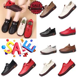 Designer Casual shoes Handmade Tendon Soft Sole Mother Shoes Women's Flat Single Shoes Casual Shoes,Leather Soft Bottom Flat Non-Slip size35-43