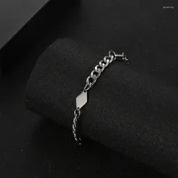 Charm Bracelets Simple Fashion Commuting Titanium Steel For Men Personalised Trend Folding Stainless Bracelet Gift