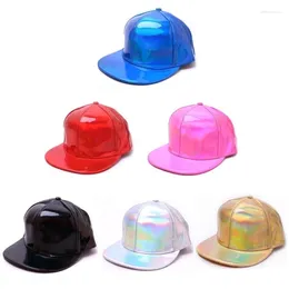 Ball Caps Adult Casual Faux Leather Flat Snapbacks Hats Men And Women Solid Hip Hop Baseball Casquette Gorros