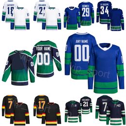 Custom Hockey 21 Nils Hoglander Jerseys 18 Sam Lafferty 34 Phillip Di Giuseppe 7 Carson Soucy 29 Casey DeSmith 17 Filip Hronek 9 JT Miller Stitched Youth Women Men