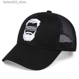 Ball Caps New FREEDOM fashion casual trucker hat old man embroidery cotton baseball cap outdoor sunscreen sun hat summer hat Q240116