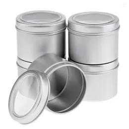Storage Bottles 5x 60ml Round Aluminium Empty Lip Candles Containers Jars Tin Lid