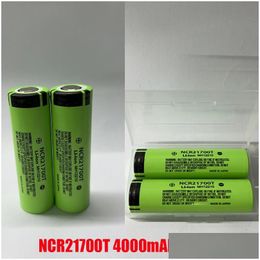 Batteries Top Quality Ncr21700T 4000Mah 21700T 21700 Battery 35A 3.7V Drain Rechargeable Lithium Dry Drop Delivery Electronics Charger Othum