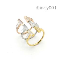 Rings for Women Jewelry Double t Shell Between the Diamond Ring Couple Foreign Trade Models Smile Set O2XL O2XL PMNC