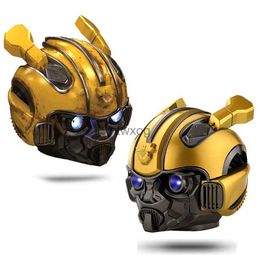 Portable Speakers Bumblebee Helmet Bluetooth Speaker Fm Radio Usb Mp3 TF Smart Subwoofer Blue Tooth 5.0 Portable Mini Wireless Stereo Loudspeakers YQ240116