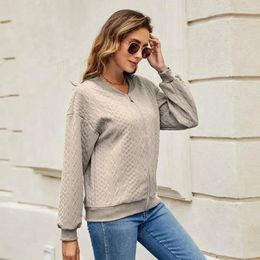 Women's Hoodies Women Casual Coat Stylish Fall Winter With Round Neck Zipper Closure Long Sleeve Warm Cardigan In Solid For Cold
