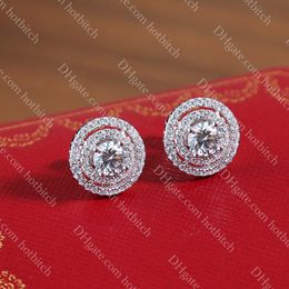 Exquisite Diamond Earrings Designer Women Earrings Classic Ladies Ear Studs High Quality Silver Jewellery Earrings Anniversary Gift With Box