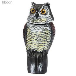 Garden Decorations Outdoor Garden Farm Bird Driving Owl Bait Wind Blowing Head Can Rotate 360 Degrees To Scare Rat Bird Scarecrow Outdoor Decor YQ240116