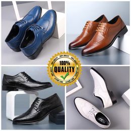 Designers Shoes Designer Casual Shoes Men Blue white brown Leather Shoes Point Toe banquets suit Man's Business heels EUR 38-47