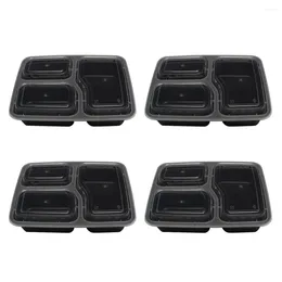 Take Out Containers 10 Pcs Food Container Thermal Lunch Box For Meal Plastic Taper Boxes 3 Compartment American Style Storage Kitchen