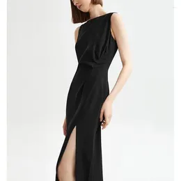 Casual Dresses Acetic Acid High JI Feeling Design Small Black Dress For Women 2024 With Suspender Vest Skirt