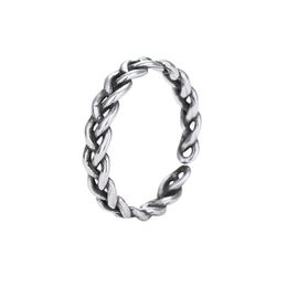 Band Rings Bamoer Real 925 Sterling Sier Pink Braided Texture Ring For Fashion Women Cute Fine Jewellery Wedding Accessories Gift Bsr16 Dhani