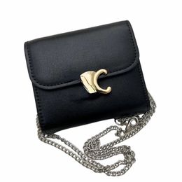 Brand Wallets Triumphal Arch Chain Bag Mini Designer Crossbody Bag Retro Genuine Leather Three Fold Purse