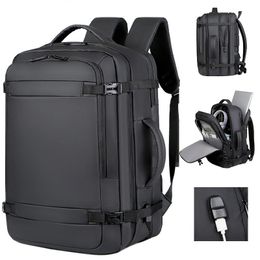 40LExpandable USB Travel Backpack Flight Approved Carry on Bags for AirplanesWater Resistant Durable 17-inch backpack men 240116