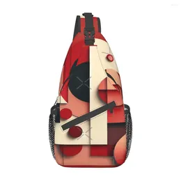 Duffel Bags Abstract Harmony In Red Chest Bag Trendy Large Capacity School Cross Multi-Style