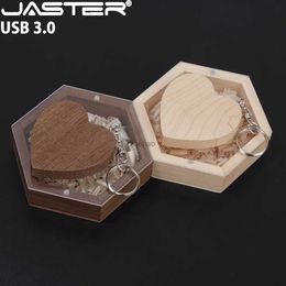 USB Flash Drives High Speed USB 3.0 Flash Drive 128GB Wood Box Free Pen Drive 64GB Creative Gifts Memory Stick 32GB U disk Heart Memory card