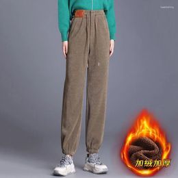 Women's Pants Autumn Winter Loose Casual All-match Trousers Ladies Thick Warm Add Velvet Lantern Female High Waist Sweatpants