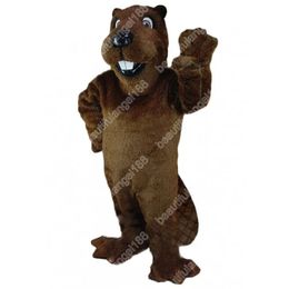 High quality Brown Beaver Cartoon Mascot Costumes Halloween Fancy Party Dress Cartoon Character Carnival Xmas Easter Advertising Birthday Party