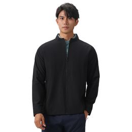 LL LEMONS Yoga Lu Mens Jacket Coat Men Sport Style Zipper Shirt Fiess Clothes Training Elastic Quick Dry Wear 1011