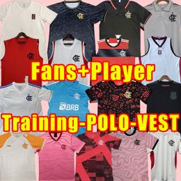 CR Flamengo soccer jerseys player version Flamenco 23 24 David Luiz DIEGO E.RIBEIRO GABI away football shirts 2023 2024 PEDRO DE ARRASCAETA MEN Goalkeeper POLO VEST