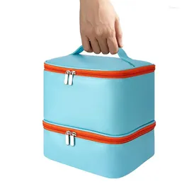 Storage Bags Nail Organizer Bag Polish Box High Capacity Cosmetic Holds 30 Glue Bottles And Lamp
