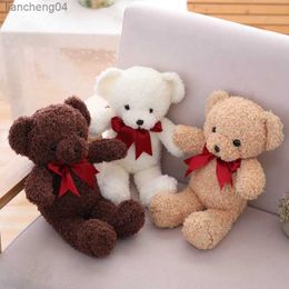 Stuffed Plush Animals Lovely Hot 40cm Kawaii Cartoon Bow Tie Teddy Bears Plush Toys Stuffed Animals Fluffy Bear Dolls Soft Kids Toys Girls Lovers Gift