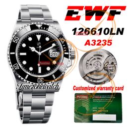 EWF V2 41mm A3235 Automatic Mens Watch 126610 Ceramics Bezel Black Dial 904L Steel Case Bracelet Best Version Same Serial Warranty Card Timezonewatch EWA3