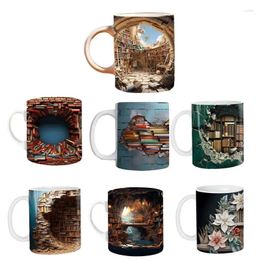 Mugs Ceramic Book Coffee Mug 350ml Creative Bookshelf Beverage Durable Multi Purpose Cup For