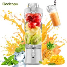 Portable blender mixer 600ML Electric Juicer Fruit Mini Blender 6 Blades For Shakes and Smoothies Sport Outdoor Travel 240116