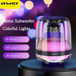 Portable Speakers Awei Y386 Bluetooth 5.1 Mini Speaker Colourful LED Subwoofer HiFi Sound Box Portable MP3 Music Sound Column For PC Smartphone YQ240116