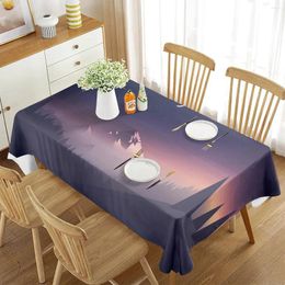 Table Cloth Sunset D Printed Tablecloth Rectangular Restaurant Minimalist Style