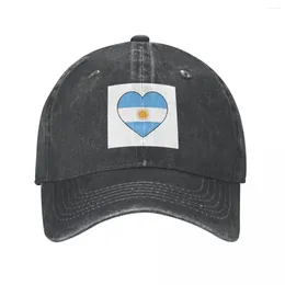 Ball Caps Argentinian Flag Hearts On Plain White Baseball Cap Wild Hat Christmas Elegant Women'S Hats Men'S