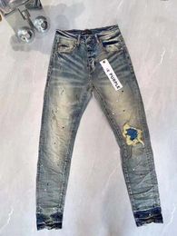 Mens Purple Jeans Designer Jeans Ripped Straight Regular Jeans Denim Long black jeans Straight Zipper Fly Long Mid pants Hole for men black designer jeans womens 18q