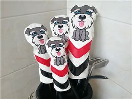 Schnauzer golf woods headcovers Animal club driver fairway hybrid covers CUTE GIFT 240116