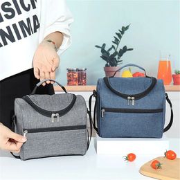 Large Capacity Square Thermal Lunch Bags Portable Cooler Bag Insulated Food Bags for Work School Picnic Bento Bags with Zipper 240116