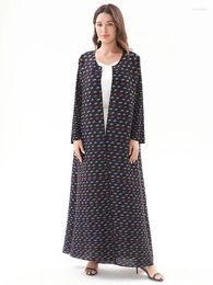 Casual Dresses Miyake Pleated Cardigan Flared Sleeve Dress Women 2024 Year Original Designer Abaya Fashion Elegant Long Loose Coats