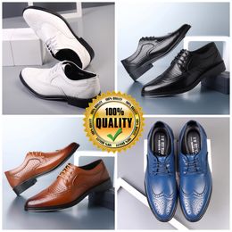 Designers Shoes Casual Shoes Men Blue white brown Leather Shoes Pointed Toe banquets suit Man's Business heel EUR 38-47