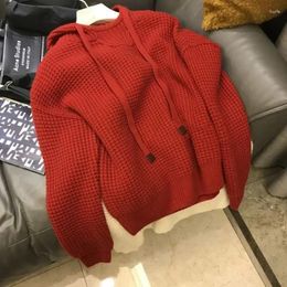 Men's Sweaters Knit Sweater Male Pullovers Plain Solid Colour Clothing Hoodies Coat Jacket Red Fashion 2024 High Quality Elegant A