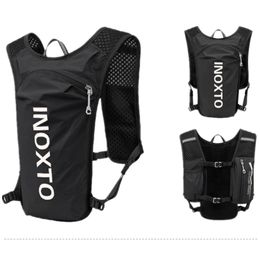 INOXTO waterproof running backpack 5L ultra-light hydration vest mountain bike leather bag breathable gym bag 1.5L water bag 240116