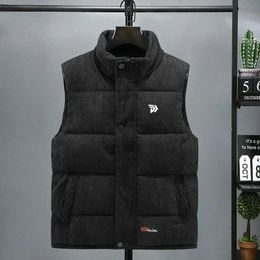 Brand PPXXGG Golf Vest Jackets for Men Winter Mens Wear Sleeveless Corduroy Down Coat Casual 240116