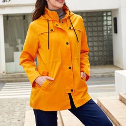 Women's Trench Coats Fashion Ladies Windbreaker Coat Windproof Spring Autumn Winter Women Hooded Jacket Outdoor Hiking Clothes Plus Size