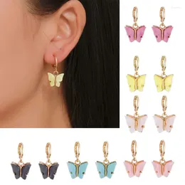 Dangle Earrings 6 Colours Butterfly Drop Tiny Dainty Mini Hoop Set Jewellery For Women Girls