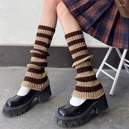 Women Socks Kawaii Leggings Japanese Lolita Knitted Sweets Ankle Warm Winter Striped Arm Women's Long