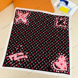 2024 New designer silk scarf small square scarf soft women ladies fashion top luxury brand L letters full print head ring stole schal hojap 70*70