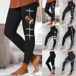 Active Pants Ladies' Baseball Print Body High Waist Tights Fashion Women'S Yoga