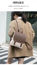 School Bags Fashion And Vintage Backpack For Female Cowhide Leather Good Quality Shoulder Ladies Bag Luxury Traveling