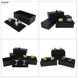 60Pcs Black Cufflinks Storage Casket Mens Cufflink Jewellery Organiser Case Cuff Links Display Package Gift Box Birthday Gift Case 240116