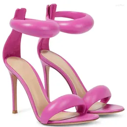 Dress Shoes Fashion Strapy Sexy Sandals 2024 Women Summer Purple Slim Heels Sandalias Mujer Classic Peep Toe Chaussure Femme