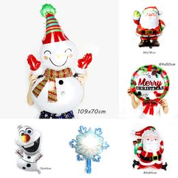 New Banners Streamers Confetti Christmas Foil Balloon Snowman Santa Claus Foil Balloons Merry Christmas Decor for Home Ornament New Year Gift 2024 Home Decor