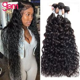 Water Wave Bundles 10A Peruvian Virgin 100% Human Hair Bundles 30 32 Inch 1 3 4 Bundles Deal Wet And Wavy Curly Hair 240115